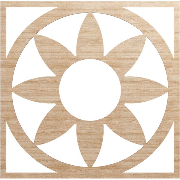 Ekena Millwork Blume Wood Fretwork Pierced Ceiling Medallion, Alder, 34"OD x 11 3/4"ID x 1/4"T CMWP34X34X0250BLAL - main